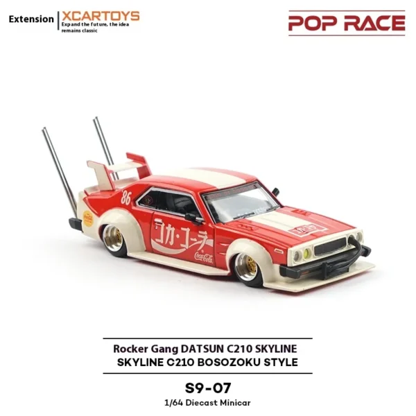Xcartoys X Pop Race Tiny 1:64 Scale Skyline C210 Bosozoku Style Red Diecast Model Car Collectible Toy Gift For Chaowan - Image 2