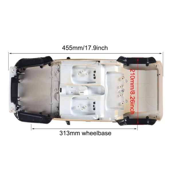 Hard Plastic Car Shell 313mm Wheelbase Jeep Wrangler Rubicon Body Kit for 1/10 RC Crawler Axial SCX10 90046 90047 RGT EX86100 - Image 4