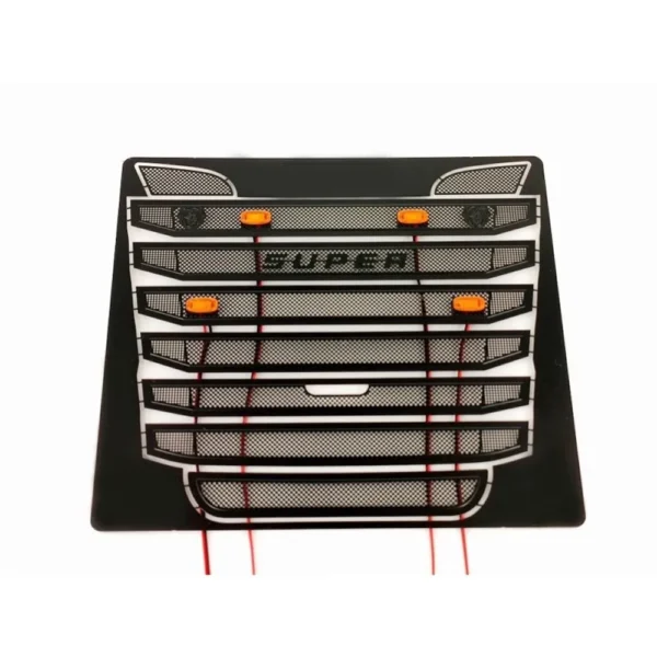 [black Intake Hood] Intake Hood and Controller with 4 LEDs for 1/14 Tamiya Truck Tractor Scania Netherlands R730 RC Cars Upgrade DIY Parts Toys