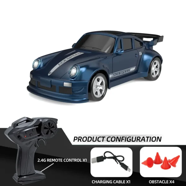 1/64 2.4G RC Mini Drift High Speed Car LED Lights 4CH Drive Remote Control Racing Desktop Vehicle Kids Toys Boys Birthday Gifts - Image 8