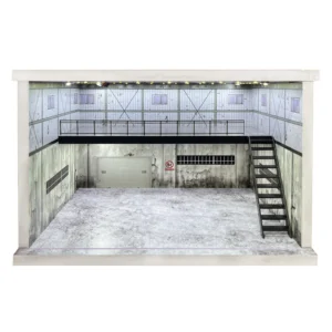Meiduoxing Diorama 1/64 Scale Miniatures Car Garage Models Set LED Lighting Parking Lot Scene Display Model Toy
