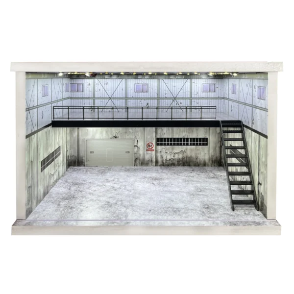 Meiduoxing Diorama 1/64 Scale Miniatures Car Garage Models Set LED Lighting Parking Lot Scene Display Model Toy