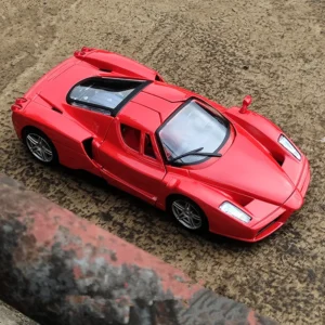1:24 ENZO Alloy Sports Car Model Diecast Metal Racing Super Vehicles Car Model High Simulation Sound and Light Children Toy Gift