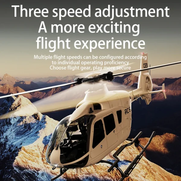 C123 6CH RC Helicopter EC135 Double Brushless Direct Drive Single Paddle Aileron Free Helicopter model 3D Optical Flow Toys - Image 4