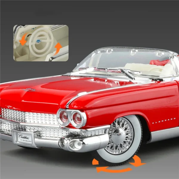 1/24 Eldorado Biarritz Series 62 Alloy Sports Car Model Diecast Metal Classic Retro Vehicles Car Model Sound Light Kids Toy Gift - Image 6