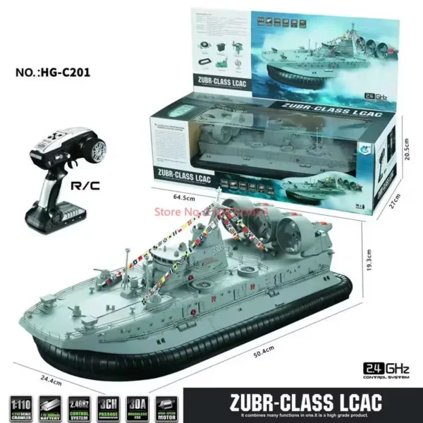 Hg C201 1/110 Buffalo Brushless Hovercraft Remote Control Ship Large Racing Landing Ship Amphibious - Image 5