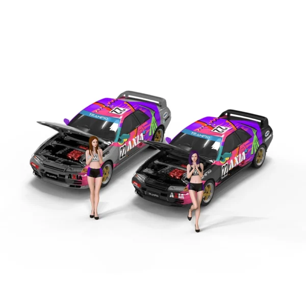 Time Mirco1:64 GTR 32 AXIA 22 Latte Silver And Black Simulation Alloy Car Model For Gift&Collection&Display - Image 2