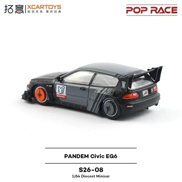Xcartoys Poprace 1：64 MiniCar S26-08 Honda Pandem Civic EG6 Alloy Diecast Model Car Racing Cars Boy Christmas Gifts - Image 3
