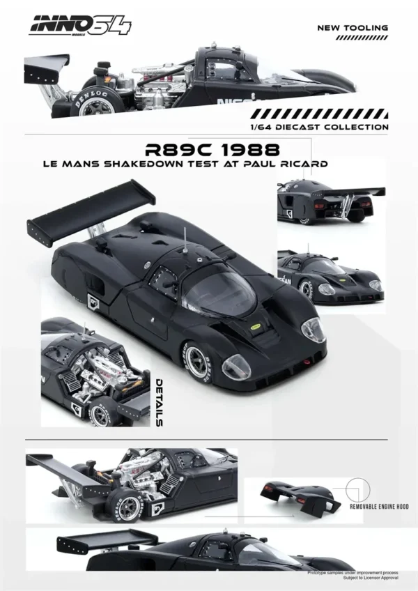 INNO64 1:64 R89C 1988 LE MANS Black #IN64 R89C LMT1988 Diecast Model Car - Image 2