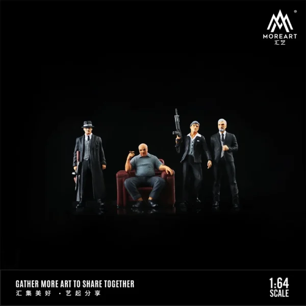 More Art1:64 Gang Boss Action Figure Set Simulating Resin Decoration Figure Model For Display&Gift - Image 5