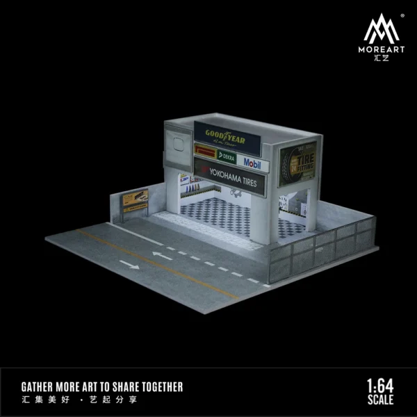 MoreArt 1:64 Car Modification Shop House Lighting Scene Model For Display & Collection & Gift - Image 3