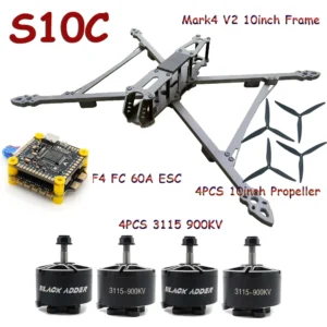 [S10C] Mark4 V2 10inch FPV Frame Combo Set F405 V3S FC 60A 4 in 1 ESC 3115 900KV Motor Propeller ELRS for RC FPV Freestyle Racing Drone