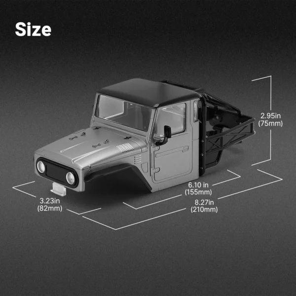 INJORA IR40 Hard Body Shell with Cage for 1/18 RC Crawler TRX4M Defender Bronco - Image 5