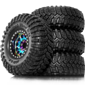 4pcs 1.9'' Beadlock Wheels and Tires Rim Offset 8.9mm OD 4.53'' for 1/10 RC Crawler Car TRX4 TRX6 SCX10 90046 CC01 D90 D110
