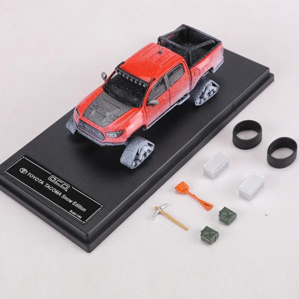 GCD 1:64 Tacoma Snow Car Alloy Model Car Includes Accessories - Image 5