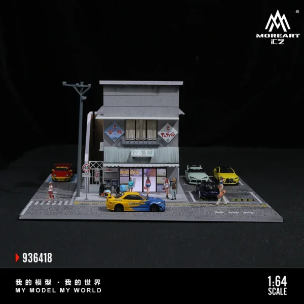 More Art 1:64 Japanese Candy House Parking Lot Diorama Light Version Diorama for Display&Collection&Gift - Image 3