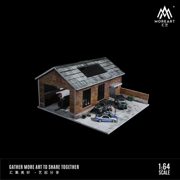 More Art 1:64 Parking Lot Diorama Old Factory Lighting Diorama for Display&Collection&Gift - Image 3