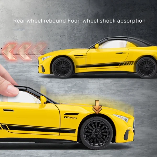 New 1:22 Benzs SL63 Supercar Alloy Die Cast Toy Car Model Sound and Light Children's Toy Collectibles Birthday gift - Image 2