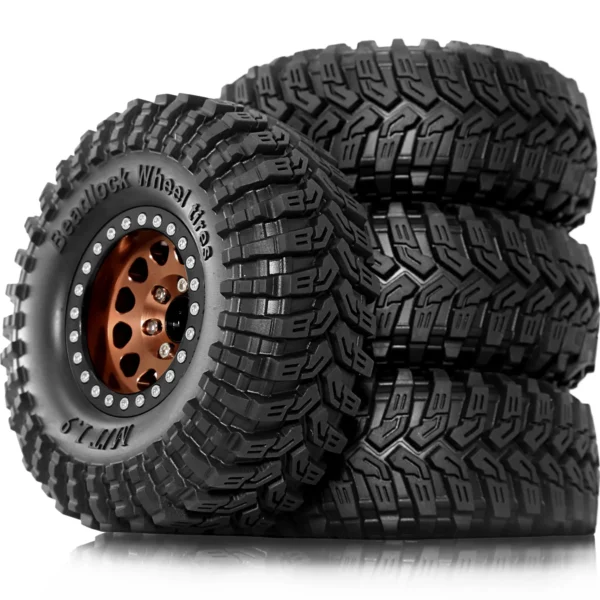 4pcs 1.9'' Beadlock Wheels and Tires Rim Offset 8.9mm OD 4.53'' for 1/10 RC Crawler Car TRX4 TRX6 SCX10 90046 CC01 D90 D110 - Image 2