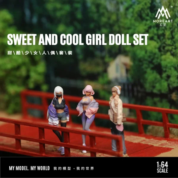 More Art 1:64 Sweet Cool Girl Figure Set Resin Decoration Figure Model for Gift&Display&Collection - Image 7