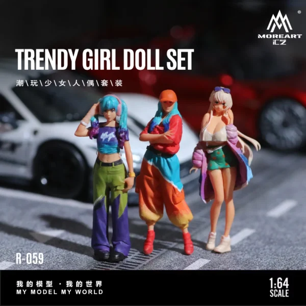 *Pre order*More Art 1:64 Trendy Girl Resin Doll Set Model Decoration Figure Model for Gift&Display&Collection - Image 5
