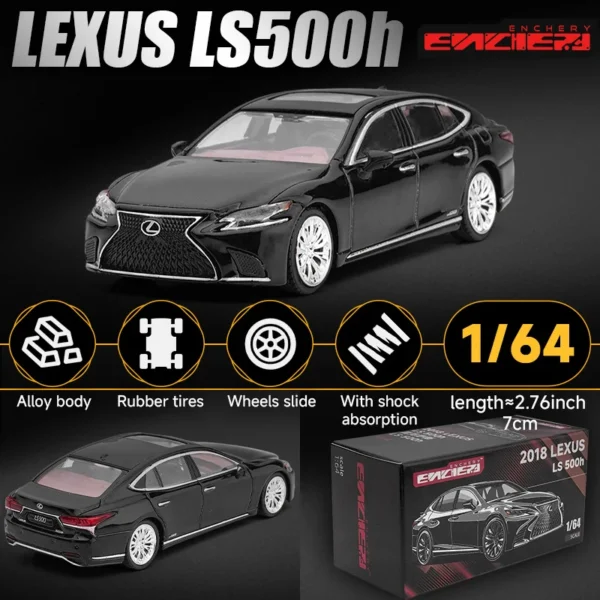 1/64 Lexus LS500h Toy Car Miniature Model 1:64 ENCHERY Diecast Metal Vehicle Display Collection Free Wheels Gift for Kid Boys - Image 2