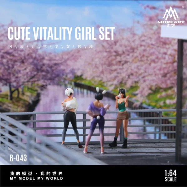 More Art 1:64 Cute Energetic Girl Figure Set Resin Decoration Figure Model for Gift&Display&Collection - Image 5