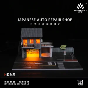 More Art 1:64 Japanese Auto Repair Shop Parking Lot Diorama Building & Construction Toys For Display&Collection&Gift