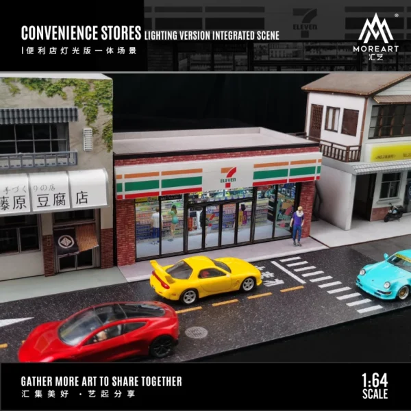 MoreArt 1:64 Supermarket street scene Diorama Shooting Props Miniature Landscape - Image 3