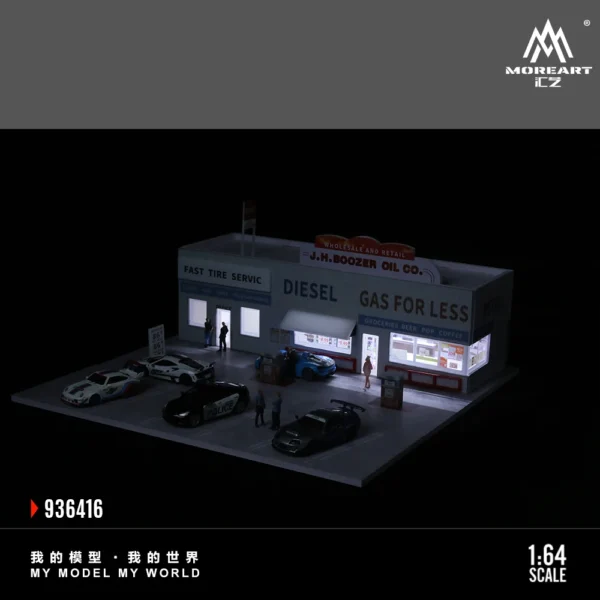 MoreArt 1:64 Street Scene Lighting Diorama Parking Lot Building & Construction Toys For Display & Collection & Gift - Image 4