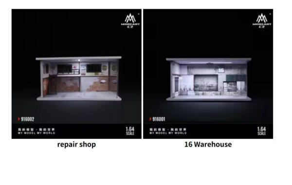 MoreArt 1:64 Warehouse/ Repair Shop Lighting Diorama Parking Lot For Display & Collection & Gift - Image 7