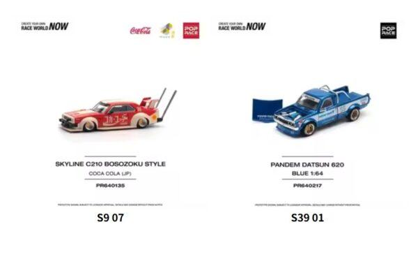 POP Race 1:64 Datsan 620 PANDEM DATSUN Nissan SKYLINE C210 KAIDO RACER Coke Cola Collection Of Static Alloy Car Molds - Image 7
