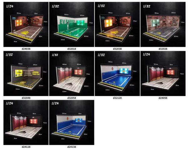 1/32 1/24 Scale PVC Material with Light Alloy Diecast Car Model Assembly Toy Simulation Underground Parking Lot Building Model - Image 9