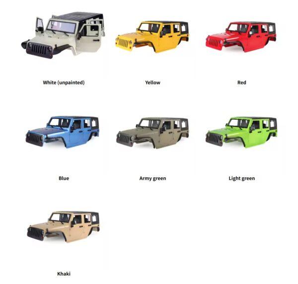 Hard Plastic Car Shell 313mm Wheelbase Jeep Wrangler Rubicon Body Kit for 1/10 RC Crawler Axial SCX10 90046 90047 RGT EX86100 - Image 9
