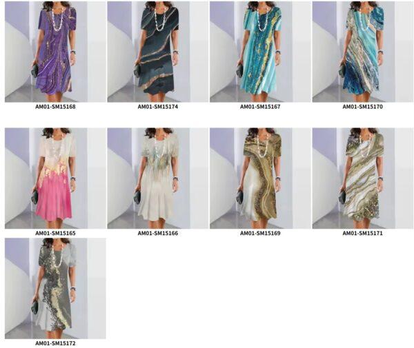 2024 New Women's Dresses Graphic Print Elegant & Beautiful Midi Dresses Plus Size Female Summer One-piece Dress Free Shipping - Image 6
