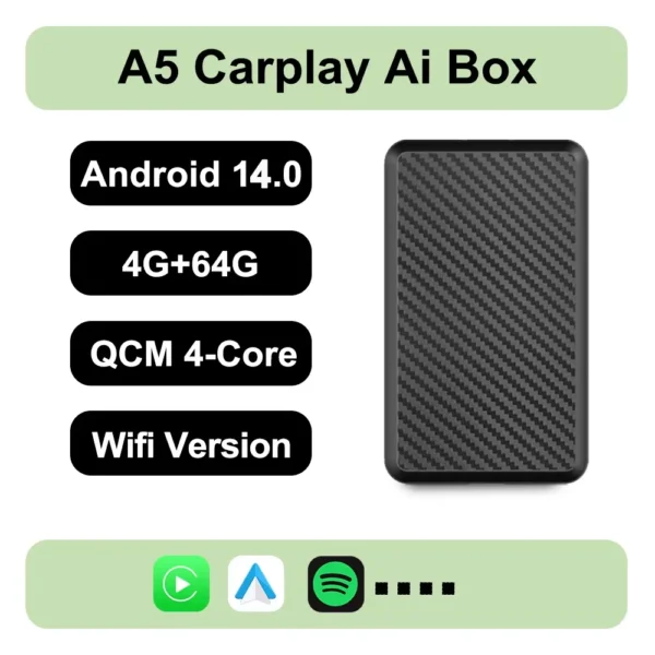 2025 Android14 New CarPlay Ai Box 4G+64G Wired to Wireless Smart Dongle 3In1 Plug and Play For Youtube Nexflit Wifi Mini Box - Image 8