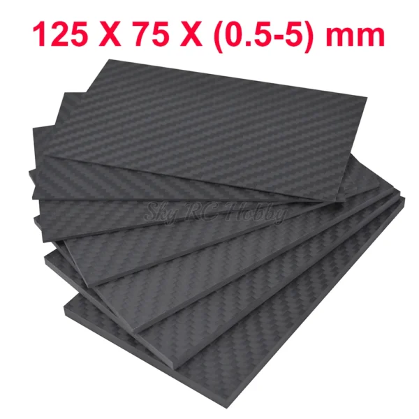 125mm X 75mm 2mm Carbon Fiber Plate Panel Sheets Matte High Composite Hardness Material