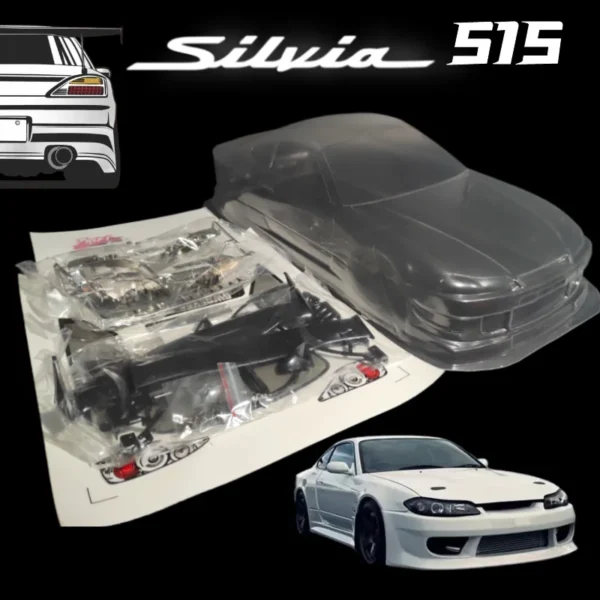 RC 1/10 Coppermix Silvia S15 PVC Bodyshell 260mm Wheelbase With Lampshade and Spoiler For 1/10 RC Turing Drift