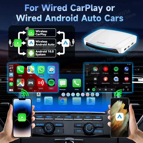 2025 Carlinkit 8G+128G Smart CarPlay Ai Box Android 13 Qualcomm SM6225 660 8 Core Wireless Android Auto&CarPlay GPS For YouTube - Image 2