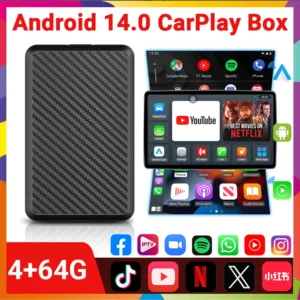 2025 Android14 New CarPlay Ai Box 4G+64G Wired to Wireless Smart Dongle 3In1 Plug and Play For Youtube Nexflit Wifi Mini Box