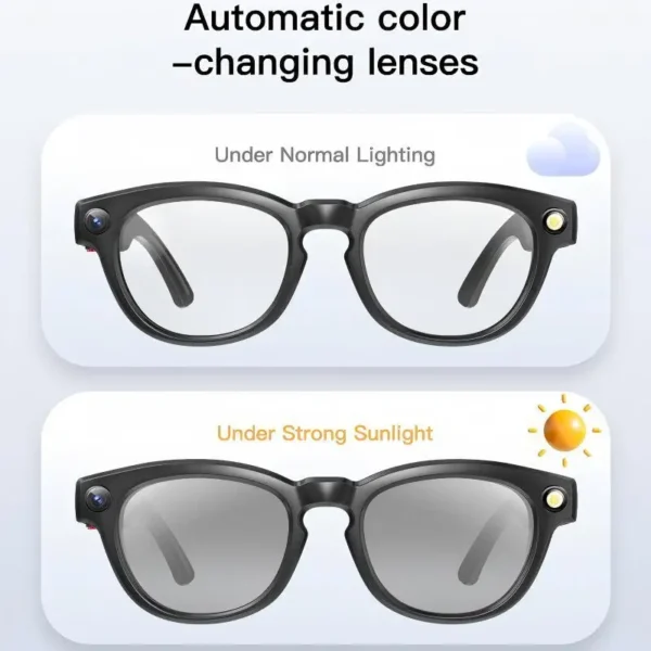 4K AI Smart Camera Glasses 800MP Bluetooth Smart Glasses Call Playing Music Object Recognition AI Translation Multifunction 2025 - Image 3