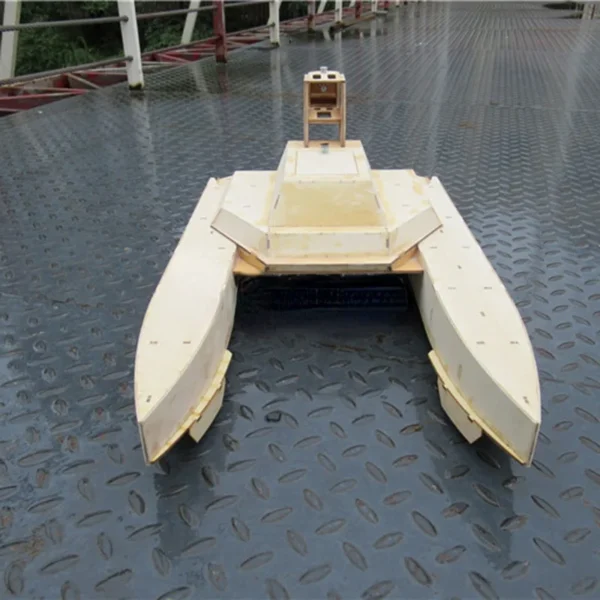 Catamaran Rescue Boat Kit Hand assembled Wooden Remote Control Boat Model Assembly Kit Wooden Boat Model - Image 4