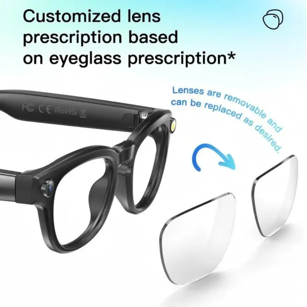 4K AI Smart Camera Glasses 800MP Bluetooth Smart Glasses Call Playing Music Object Recognition AI Translation Multifunction 2025 - Image 5