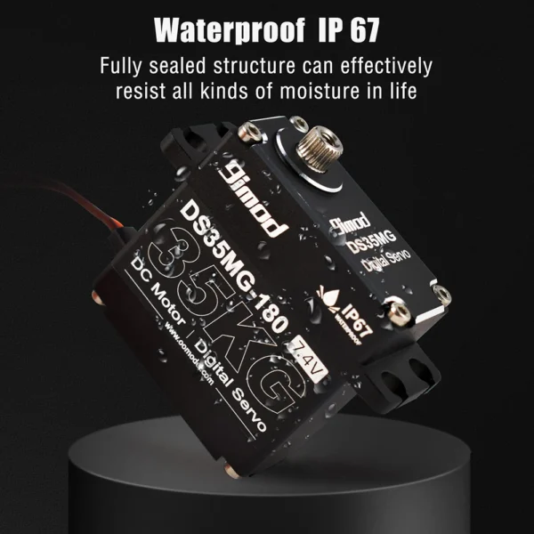 9imod DS35MG 35kg Waterproof Servo 180ﾂｰ/270ﾂｰ Full Aluminum Case Stainless Steel Gear High Torque for 1/8 1/10 RC Car - Image 3