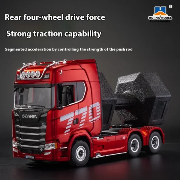 2025 New Remote Control Engineering Vehicle 1501 Scania 770S Trailer Head Alloy Model Boy Toy Gift Four Wheel Drive Light - Image 5