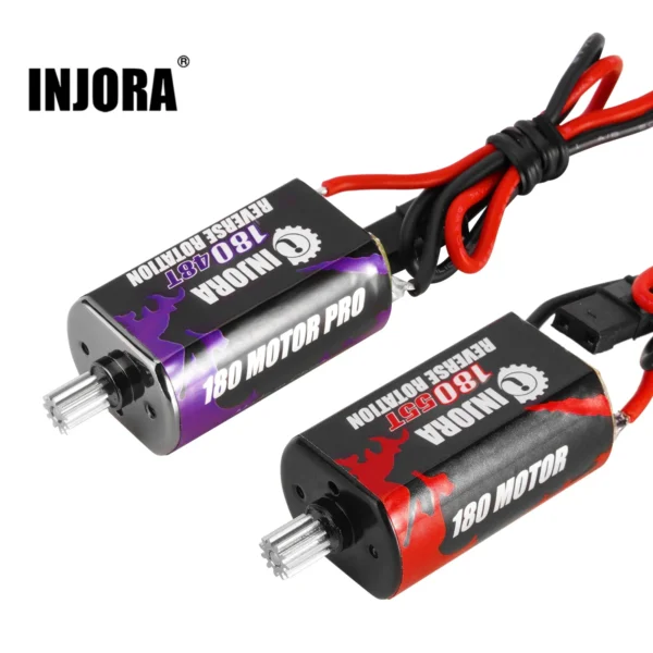 INJORA 180 Brushed Motor 48T 55T with Stainless Steel Pinion for 1/18 RC Crawler TRX4M Upgrade (INM11)