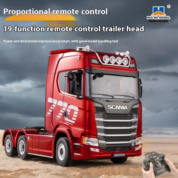 2025 New Remote Control Engineering Vehicle 1501 Scania 770S Trailer Head Alloy Model Boy Toy Gift Four Wheel Drive Light - Image 4