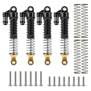 [4PCS] INJORA Brass & Aluminium 59MM Long Threaded Shock Absorber Oil Damper for 1/18 RC Crawler TRX4M Upgrade (4M 63)