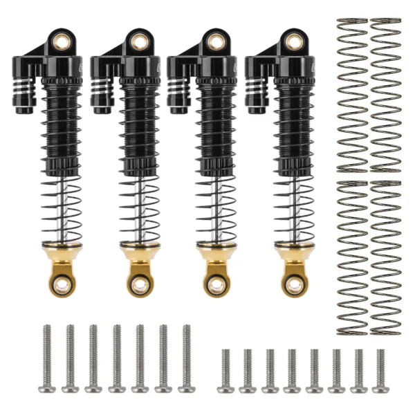 [4PCS] INJORA Brass & Aluminium 59MM Long Threaded Shock Absorber Oil Damper for 1/18 RC Crawler TRX4M Upgrade (4M 63)
