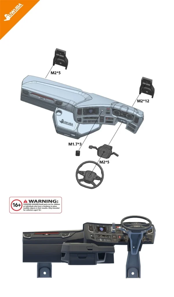 770S RC 1/14 Truck Cab Control Console Right Dashboard For Tamiya 1/14 RC Tractor Truck 770S 4x2 6x4 8x4 Parts Accessories - Image 6